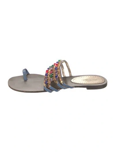Pre-owned Roberto Cavalli Leather Slides In Multi