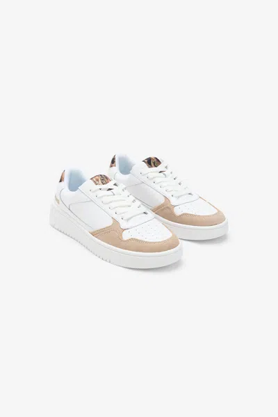 Roberto Cavalli Leather Sneakers In White