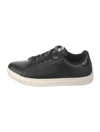 Pre-owned Roberto Cavalli Leather Sneakers In Black