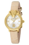 Roberto Cavalli By Franck Muller Leather Strap Watch, 30mm In Beige