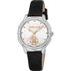 Roberto Cavalli By Franck Muller Leather Strap Watch, 32mm In Black