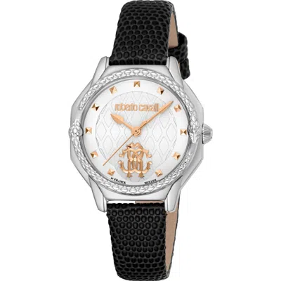 Roberto Cavalli By Franck Muller Leather Strap Watch, 32mm In Black