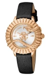 Roberto Cavalli By Franck Muller Leather Strap Watch, 33mm In Black
