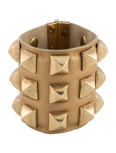 Pre-owned Roberto Cavalli Leather Studded Wrap Bracelet In Multi