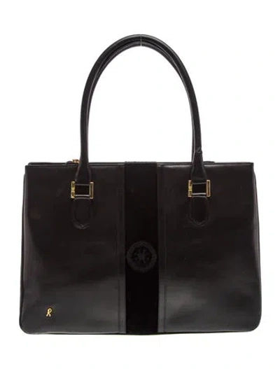 Pre-owned Roberto Cavalli Leather Top Handle Bag In Black