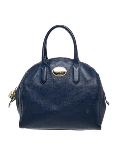 Pre-owned Roberto Cavalli Leather Top Handle Bag In Blue