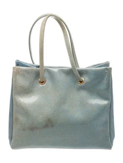 Pre-owned Roberto Cavalli Leather Top Handle Bag In Blue