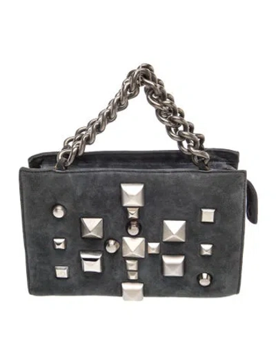Pre-owned Roberto Cavalli Leather Top Handle Bag In Grey