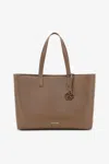 Roberto Cavalli Leather Tote Bag In Dark Brown