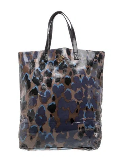 Pre-owned Roberto Cavalli Leather Tote In Blue