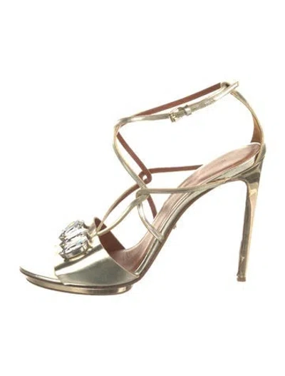 Pre-owned Roberto Cavalli Leather T-strap Sandals