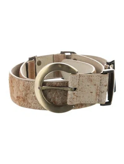 Pre-owned Roberto Cavalli Leather Waist Belt In Neutral