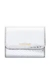 Roberto Cavalli Leather Wallet In Silver
