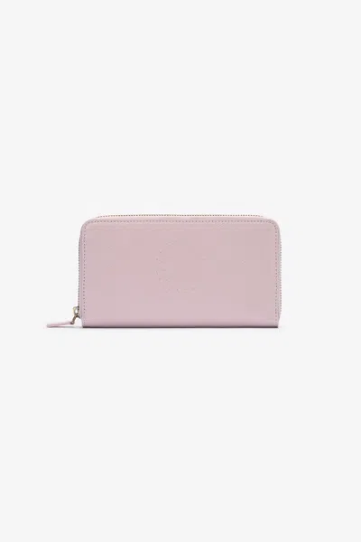 Roberto Cavalli Leather Wallet With Monogram Rc In Pink