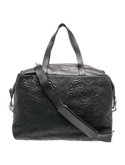 Pre-owned Roberto Cavalli Leather Weekender Bag In Black