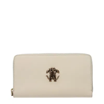 Roberto Cavalli Leather Women's Wallet In Sand