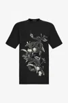 Roberto Cavalli Lemon And Snake Print T-shirt In Black