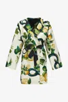 Roberto Cavalli Lemon-print Silk Coat In Ivory