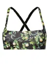 Roberto Cavalli Lemon-print Bikini Top In 黑色