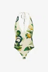 Roberto Cavalli Lemon Print Bodysuit In Ivory