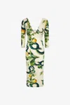 Roberto Cavalli Lemon Print Dress In Ivory