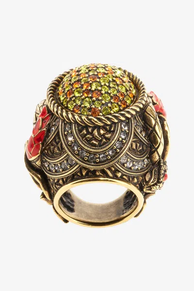 Roberto Cavalli Lemon Snake Ring In Gold