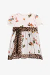 Roberto Cavalli Leopard And Bird-print Silk Dress In Pink