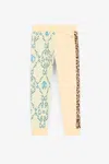 Roberto Cavalli Leopard And Filigree-print Sweatpants In Yellow