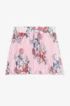 Roberto Cavalli Leopard And Flower-print Pleated Skirt In Pink