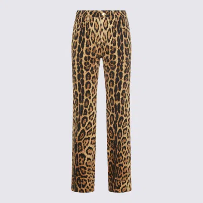 ROBERTO CAVALLI LEOPARD COTTON JEANS