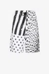 Roberto Cavalli Mixed-print Drawstring-waist Shorts In Black/white