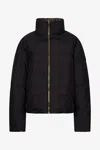 Roberto Cavalli Leopard Jacquard Print Reversible Puffer Jacket In Black