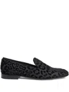 Roberto Cavalli Leopard Loafers In Black