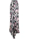 Roberto Cavalli Leopard-print Asymmetric Skirt In White