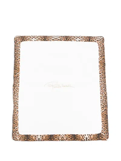 Roberto Cavalli Leopard-print Baby Blanket In White