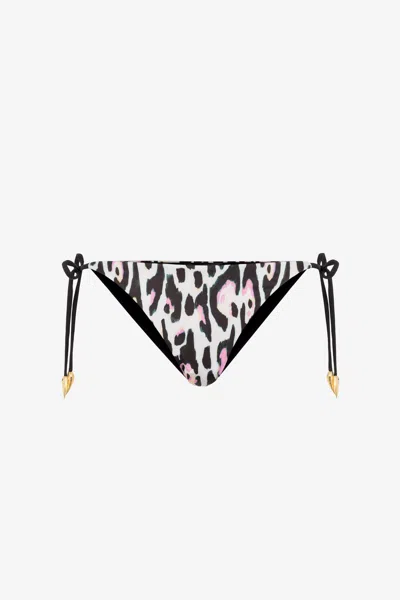 Roberto Cavalli Leopard-print Bikini Bottoms In Multicolor