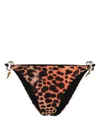 Roberto Cavalli Leopard-print Bikini Bottoms In Orange