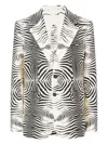 Roberto Cavalli Leopard-print Blazer In Black