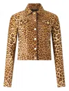 Roberto Cavalli Leopard Print Button-fastening Leather Jacket In Animal Print