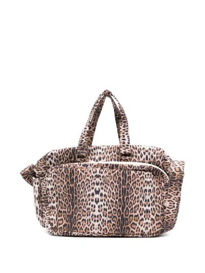 Roberto Cavalli Leopard Print Changing Bag In Brown