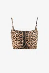 Roberto Cavalli Leopard-print Cropped Top In Light Brown