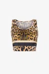 Roberto Cavalli Leopard-print Cropped Top In Light Brown