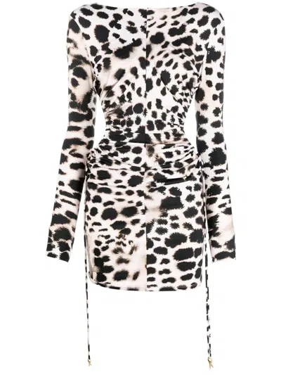 Roberto Cavalli Minikleid Mit Leoparden-print In Neutrals