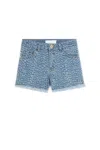 ROBERTO CAVALLI LEOPARD-PRINT DENIM SHORTS