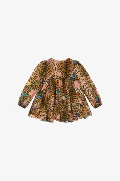 Roberto Cavalli Leopard-print Dress In Light Brown