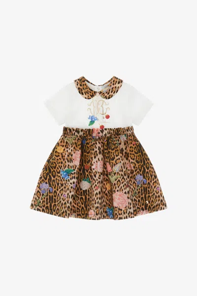 Roberto Cavalli Leopard-print Dress In Light Brown