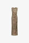 Roberto Cavalli Leopard-print Maxi Dress In Natural