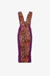 Roberto Cavalli Leopard-print Dress In Peach