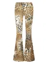 Roberto Cavalli Pants With Jaguar Skin Print In Nude