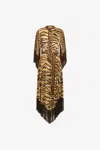 Roberto Cavalli Leopard-print Fringe Dress In Naturale